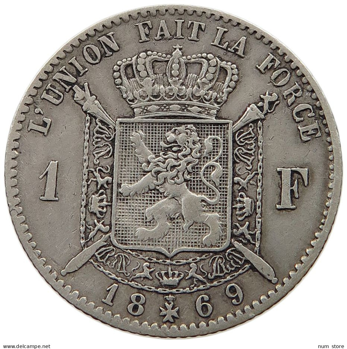 BELGIUM FRANC 1869  #t061 0071 - 1 Frank