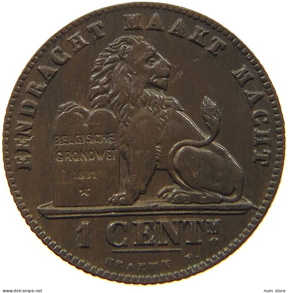 BELGIUM CENTIME 1907 Leopold II. 1865-1909 #s060 0203 - 1 Centime