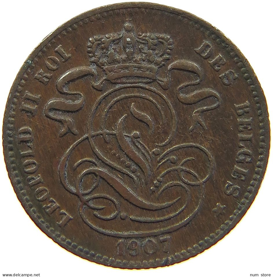 BELGIUM CENTIME 1907 Leopold II. 1865-1909 #c052 0361 - 1 Cent