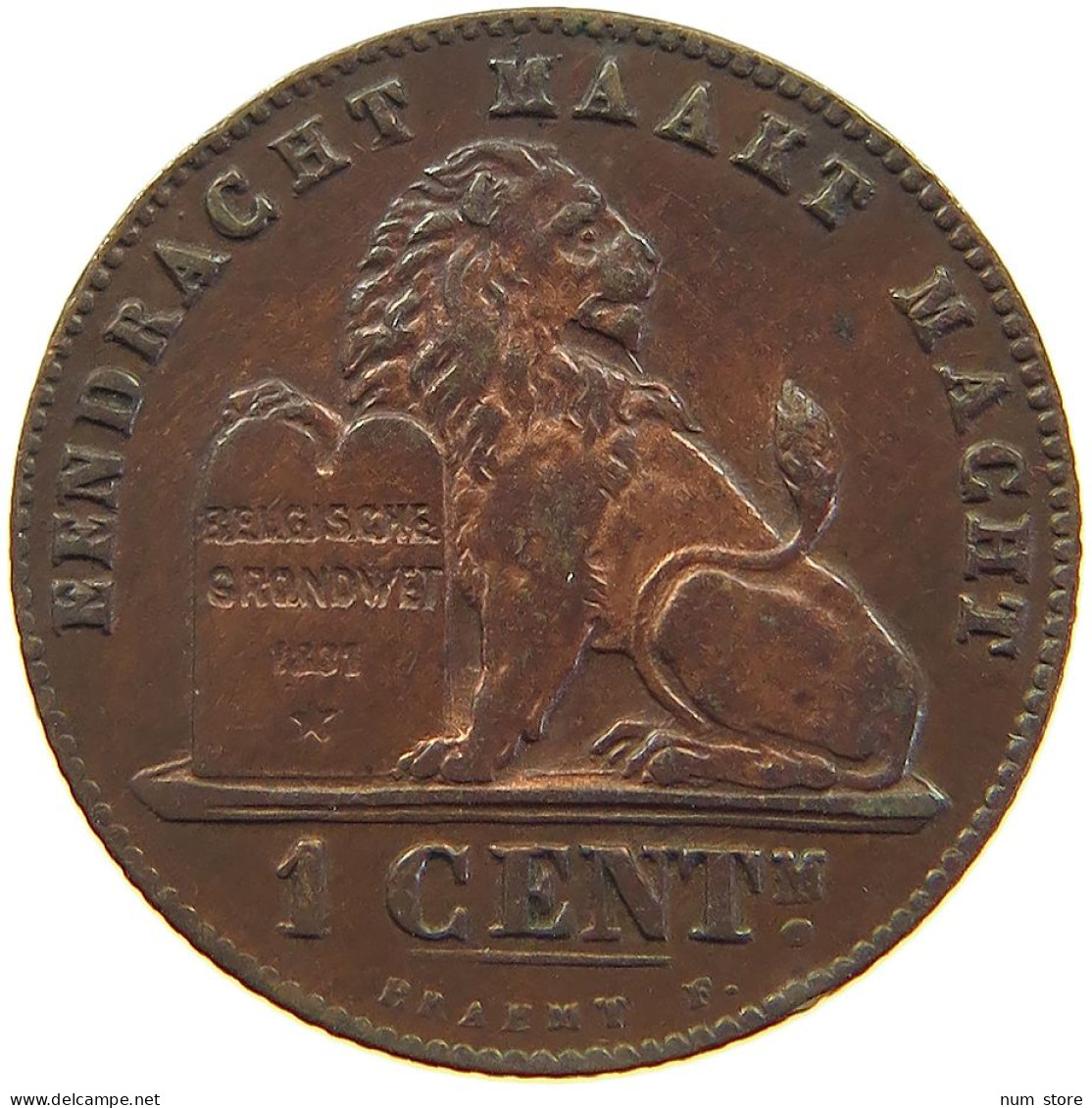 BELGIUM CENTIME 1907 Leopold II. 1865-1909 #c065 0031 - 1 Centime