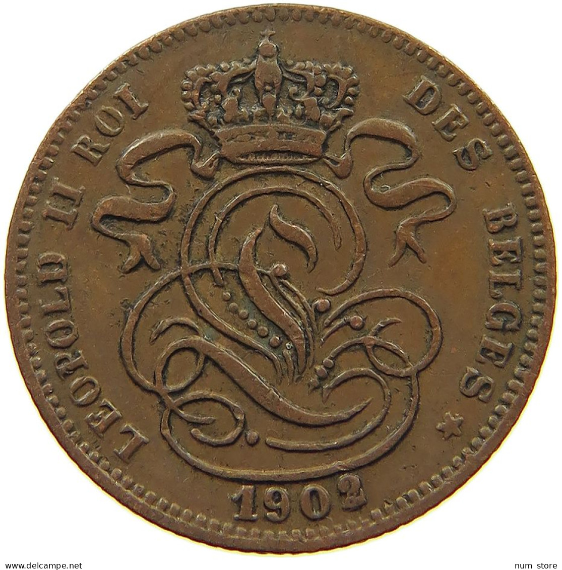 BELGIUM CENTIME 1902 Leopold II. 1865-1909 #a094 0095 - 1 Centime