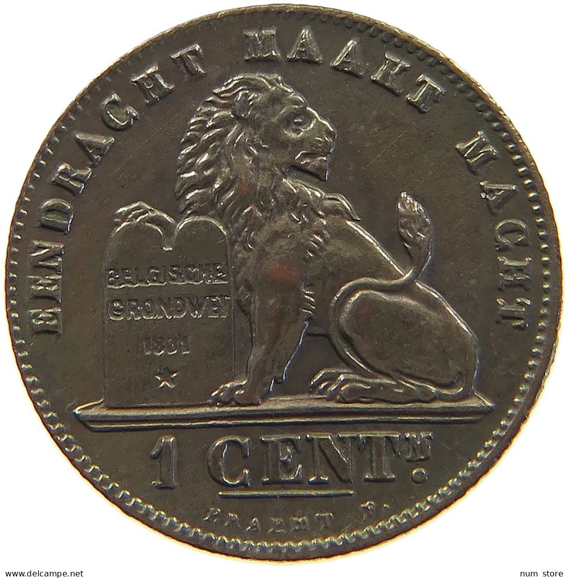 BELGIUM CENTIME 1899 Leopold II. 1865-1909 #c033 0187 - 1 Centime