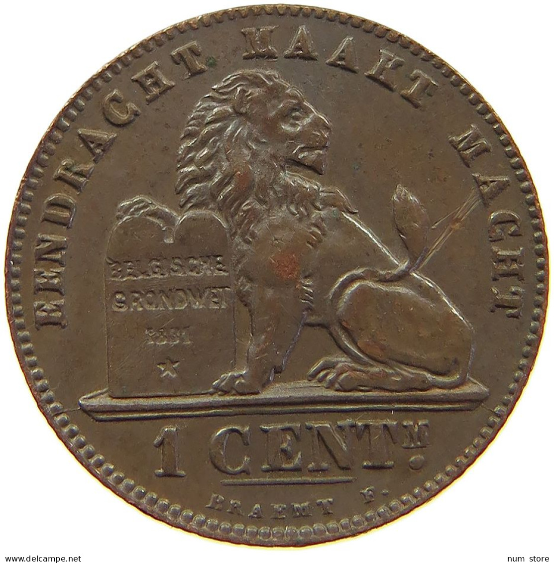 BELGIUM CENTIME 1894 Leopold II. 1865-1909 #s008 0189 - 1 Centime