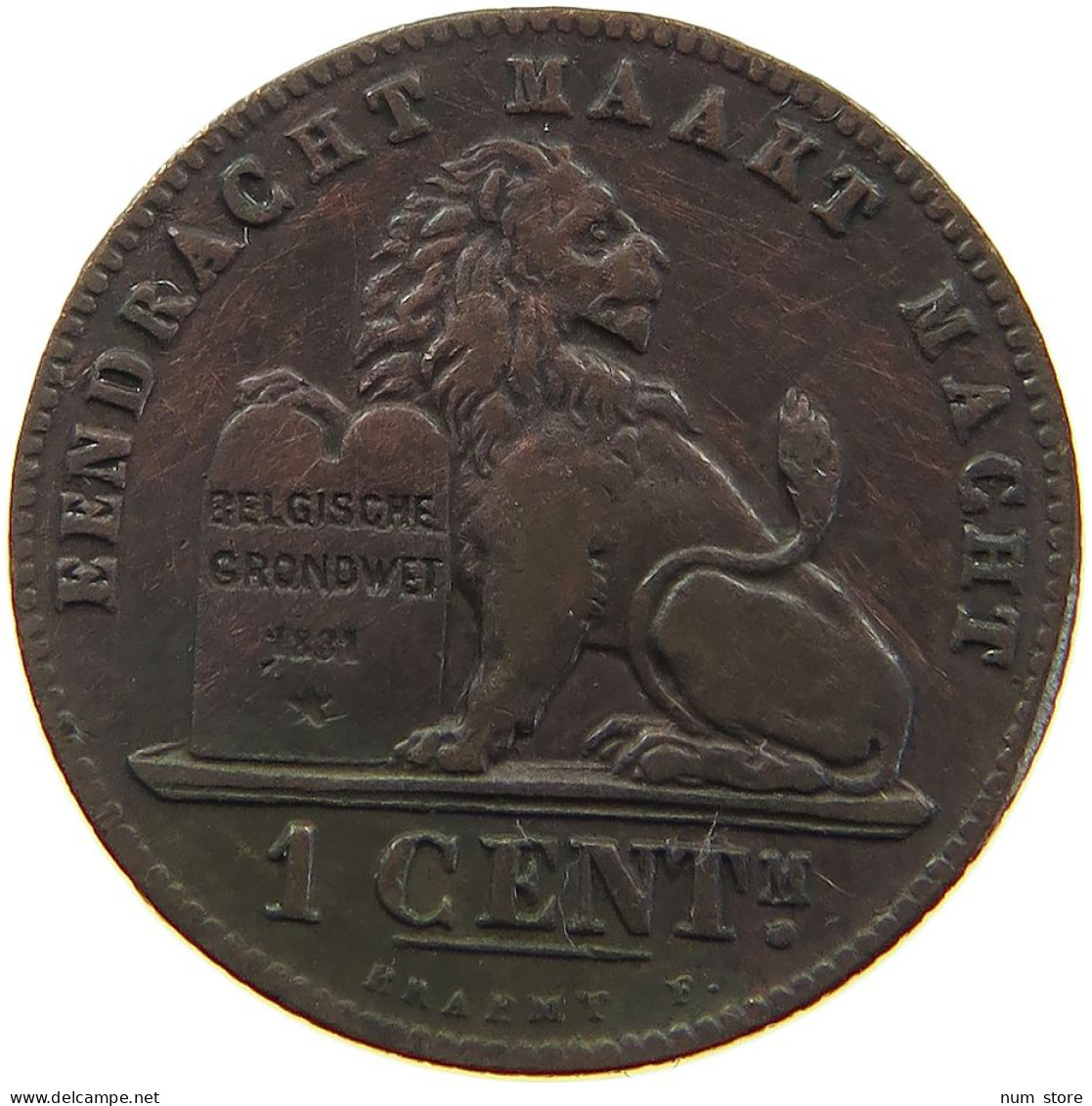 BELGIUM CENTIME 1887 Leopold II. 1865-1909 #a096 0127 - 1 Cent