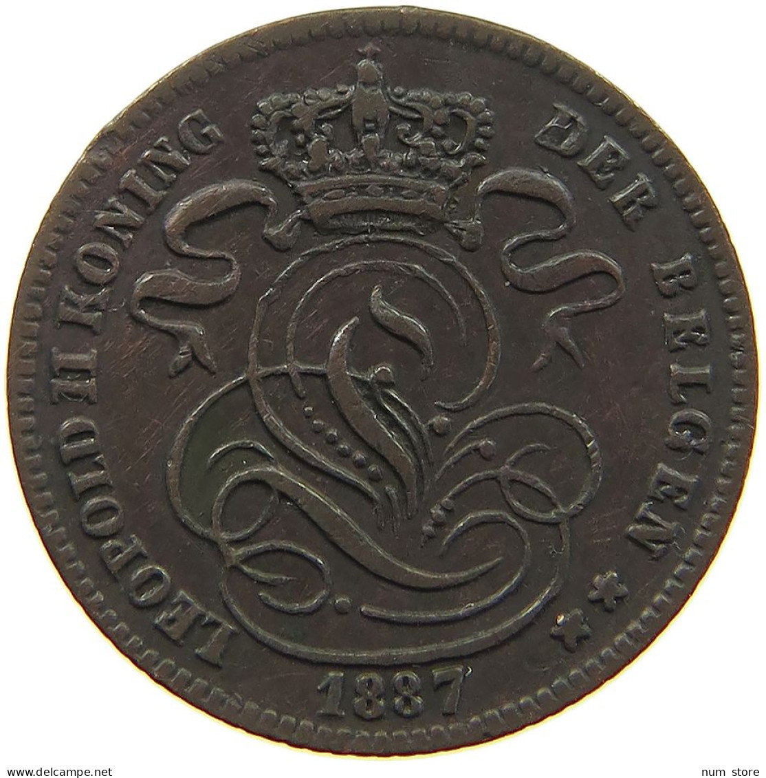 BELGIUM CENTIME 1887 Leopold II. 1865-1909 #a096 0127 - 1 Centime