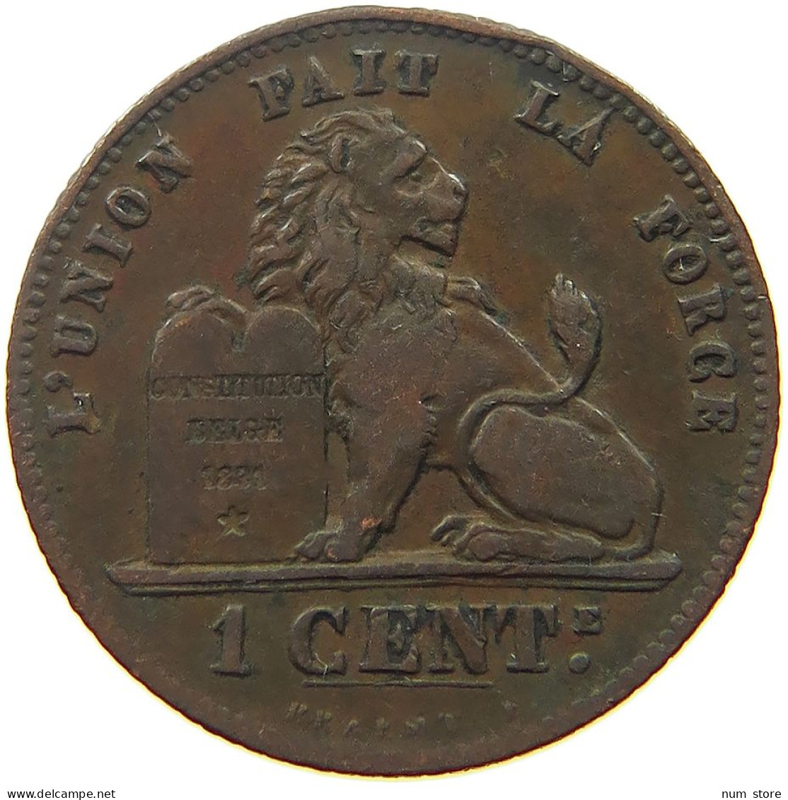 BELGIUM CENTIME 1876 Leopold II. 1865-1909 #s052 0401 - 1 Centime