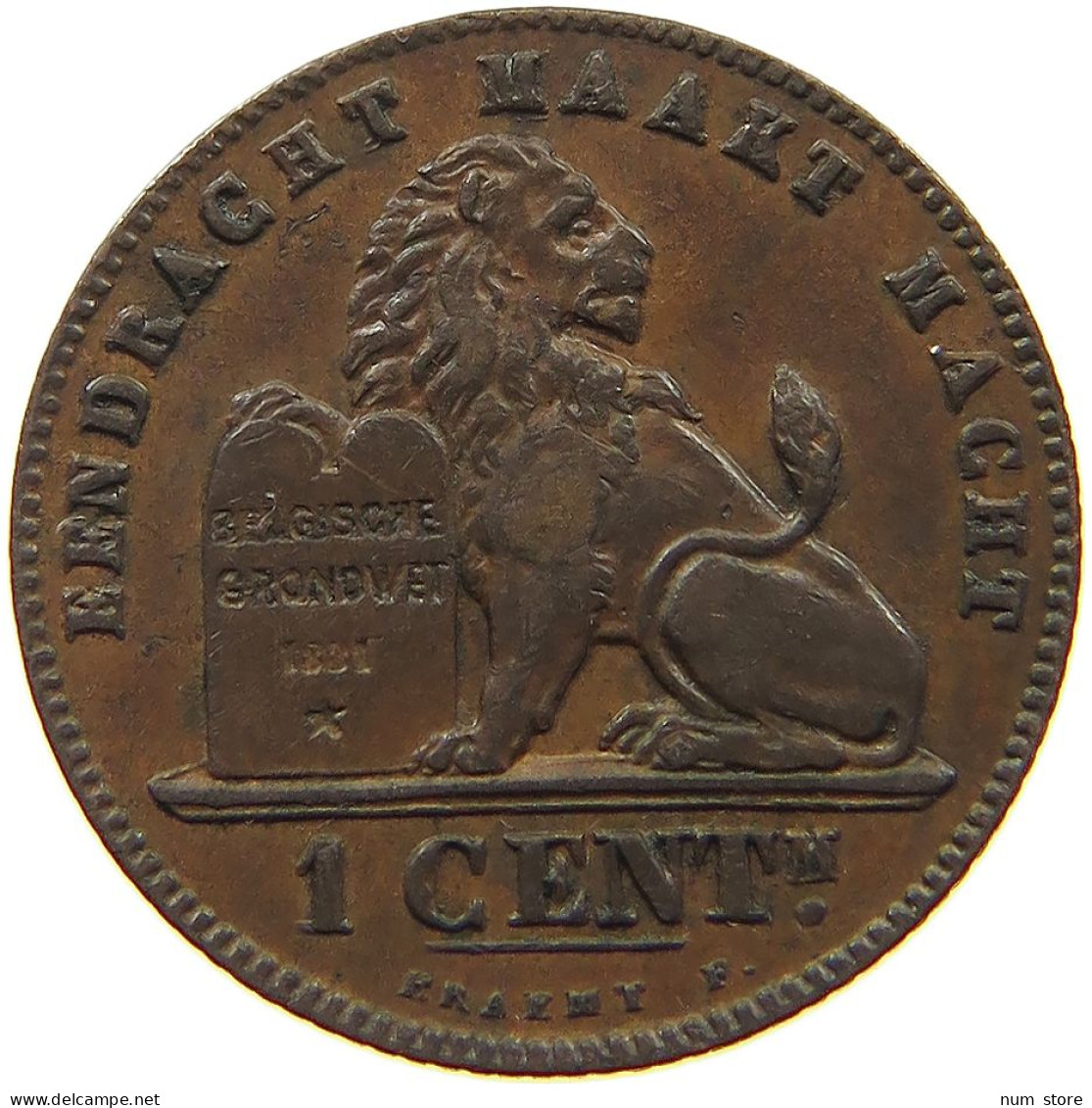 BELGIUM CENTIME 1887 Leopold II. 1865-1909 #a094 0097 - 1 Cent