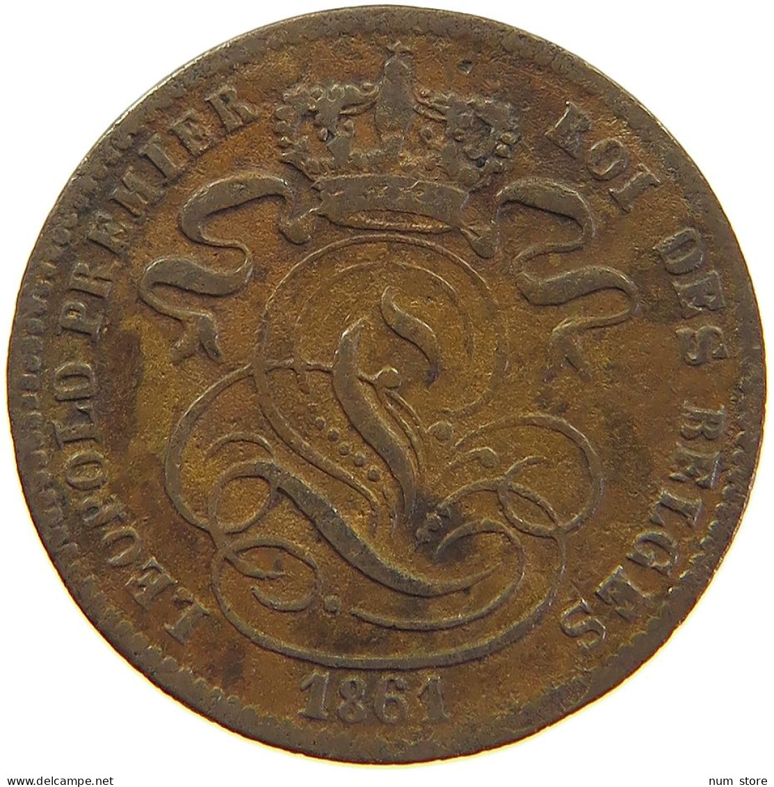 BELGIUM CENTIME 1861 Leopold I. (1831-1865) #c041 0385 - 1 Centime