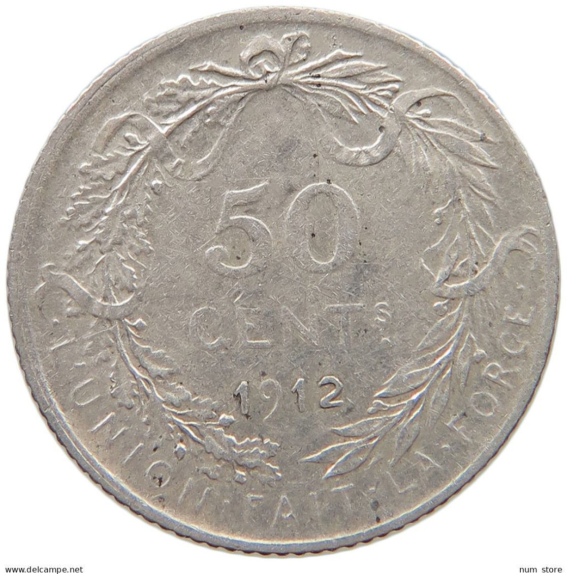 BELGIUM 50 CENTIMES 1912 Albert I. 1909-1934 #c049 0013 - 50 Centimes