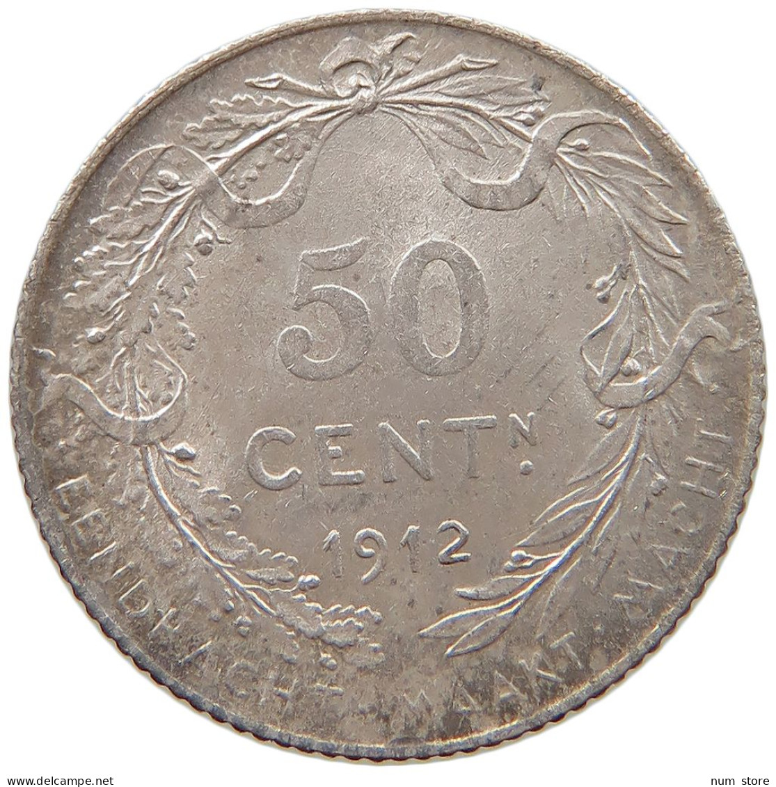 BELGIUM 50 CENTIMES 1912 Albert I. 1909-1934 #c049 0007 - 50 Cent