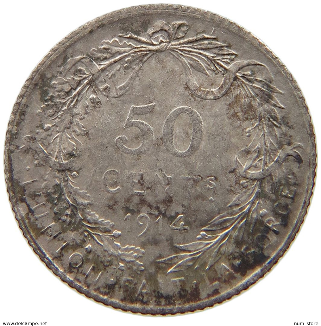 BELGIUM 50 CENTIMES 1912  #t061 0109 - 50 Cent