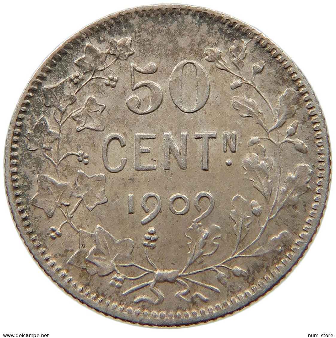 BELGIUM 50 CENTIMES 1909  #t061 0099 - 50 Cents