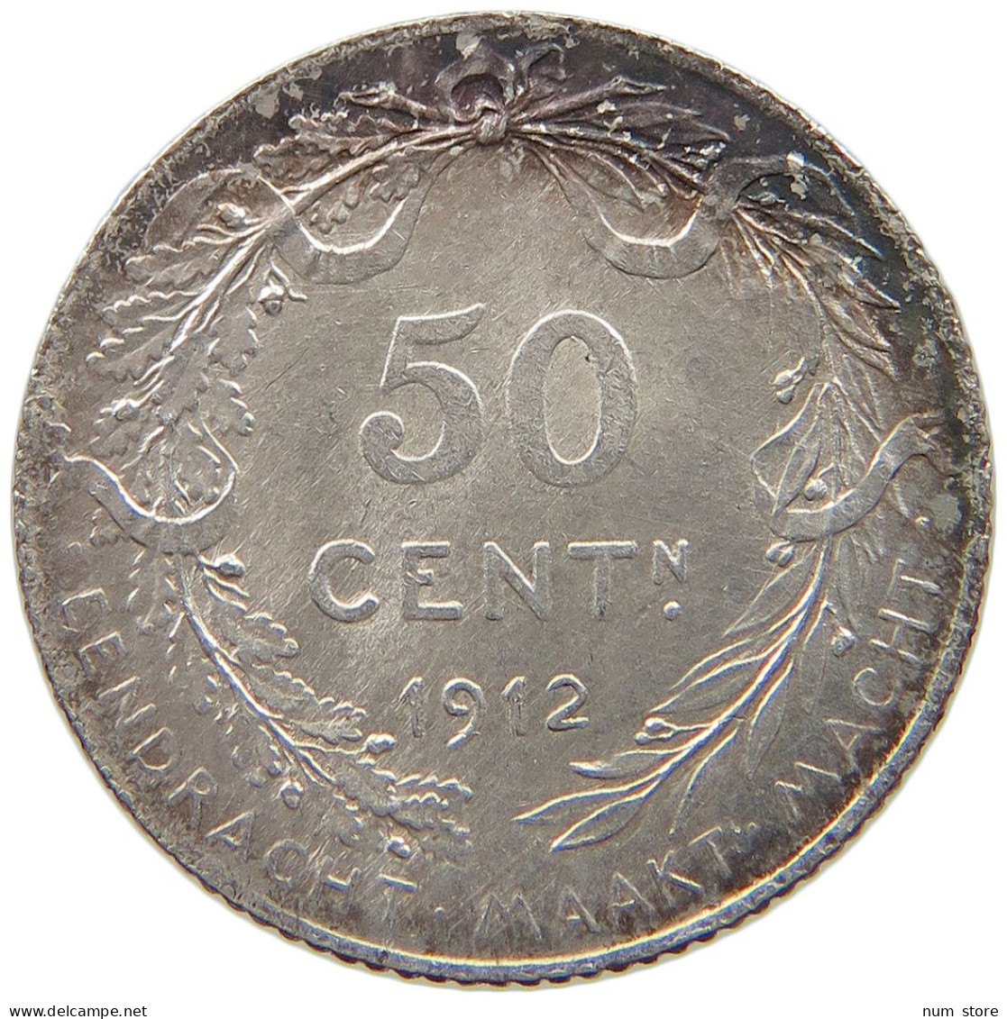 BELGIUM 50 CENTIMES 1912  #t061 0107 - 50 Cents