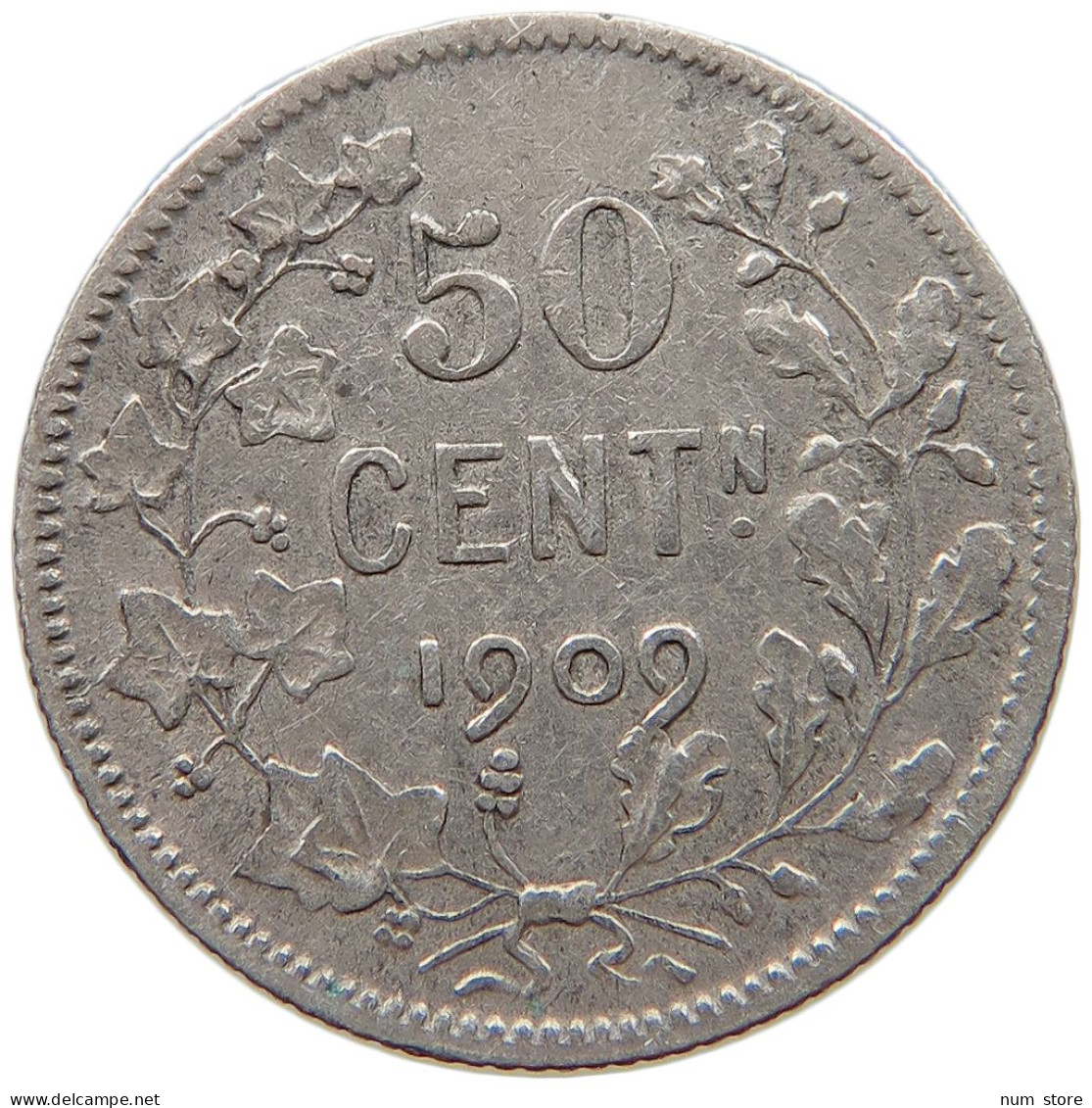 BELGIUM 50 CENTIMES 1909 Leopold II. 1865-1909 #c049 0009 - 50 Centimes