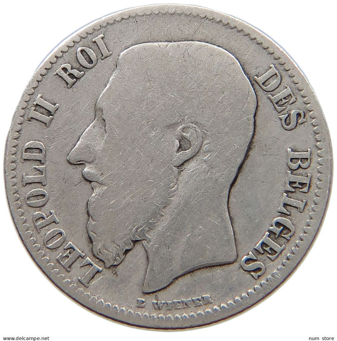 BELGIUM 50 CENTIMES 1899 Leopold II. 1865-1909 #a082 0497 - 50 Cent