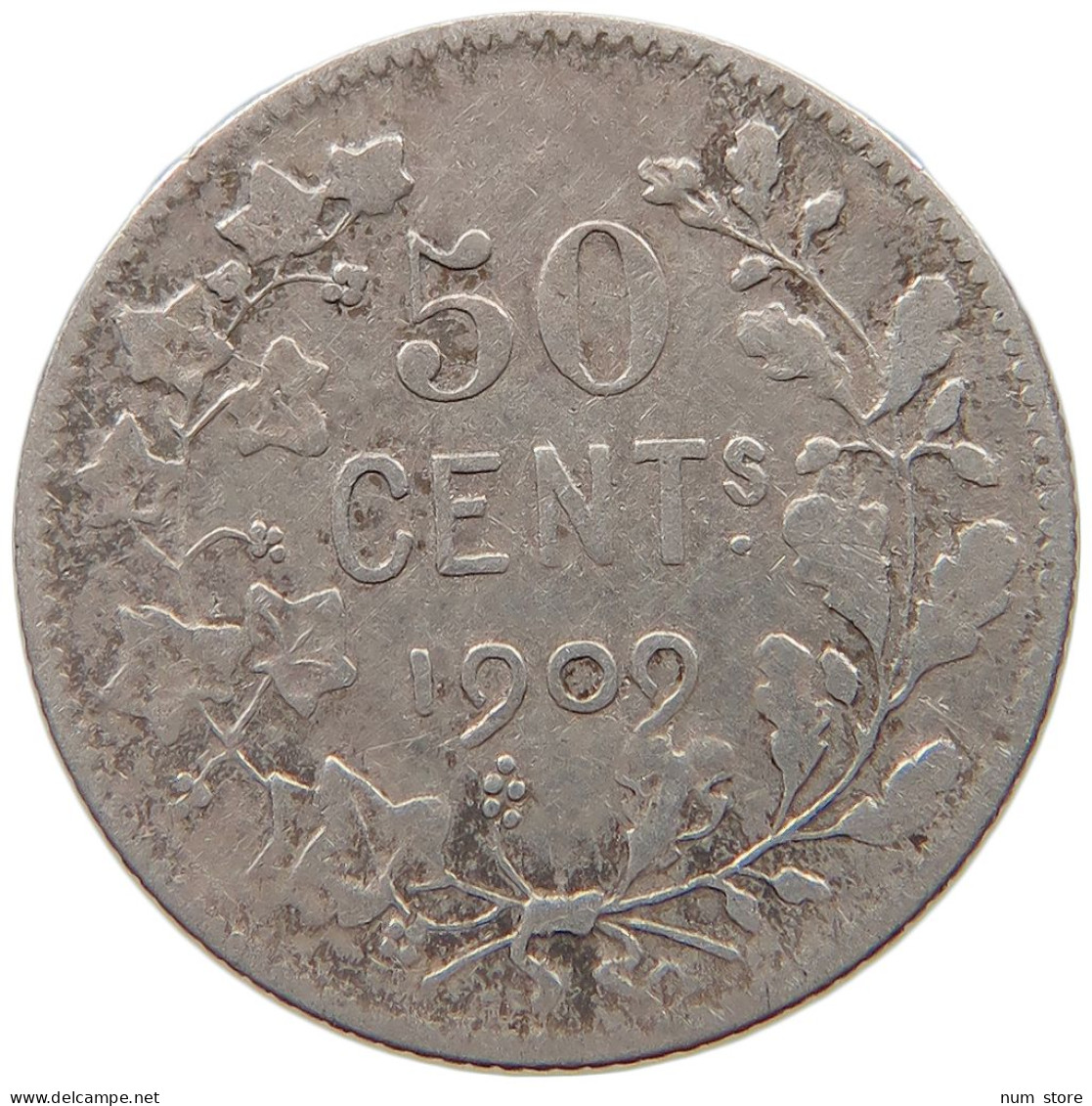 BELGIUM 50 CENTIMES 1909 Leopold II. 1865-1909 #c049 0005 - 50 Cent