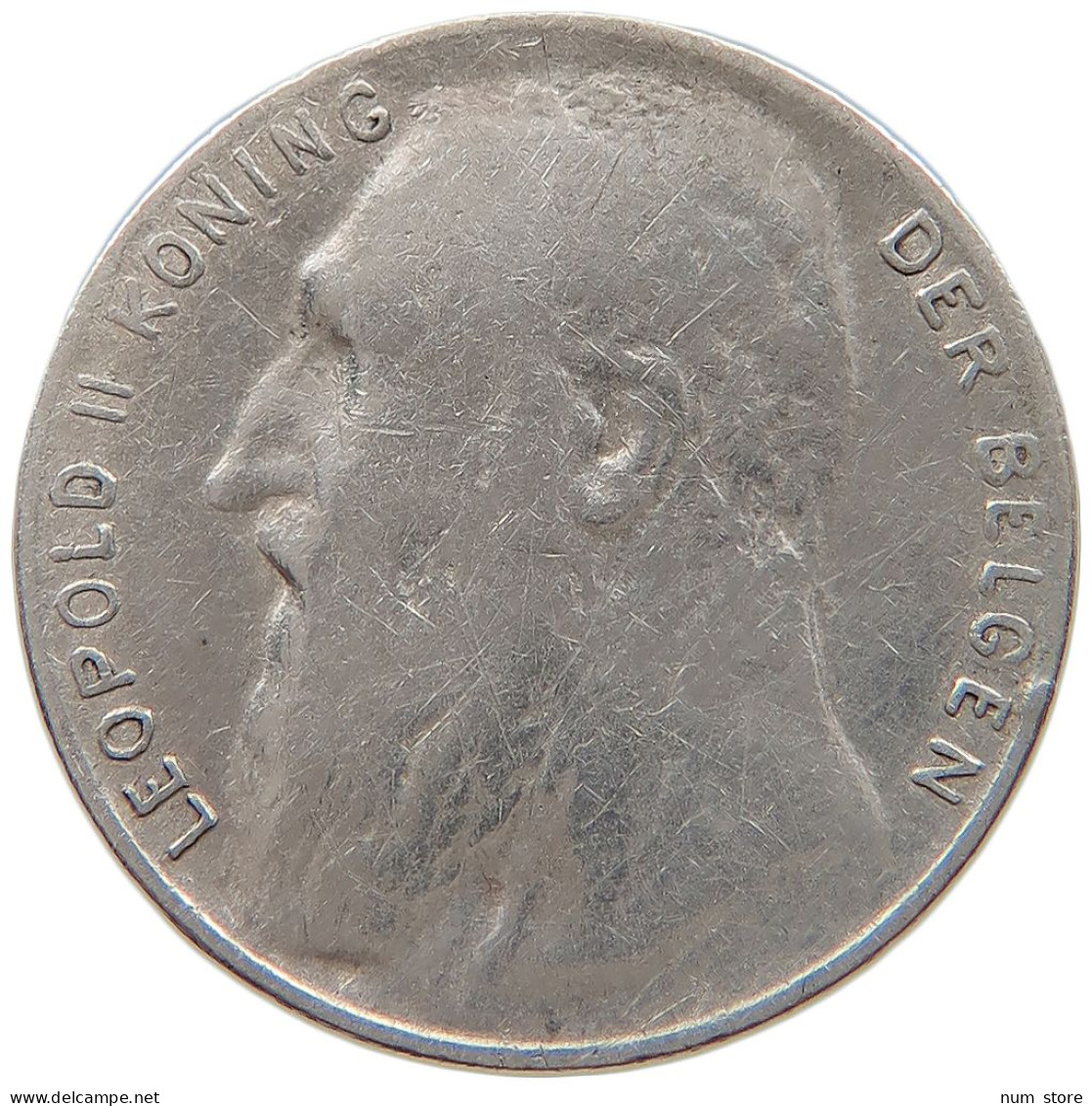 BELGIUM 50 CENTIMES 1901 Leopold II. 1865-1909 #t162 0219 - 50 Cents