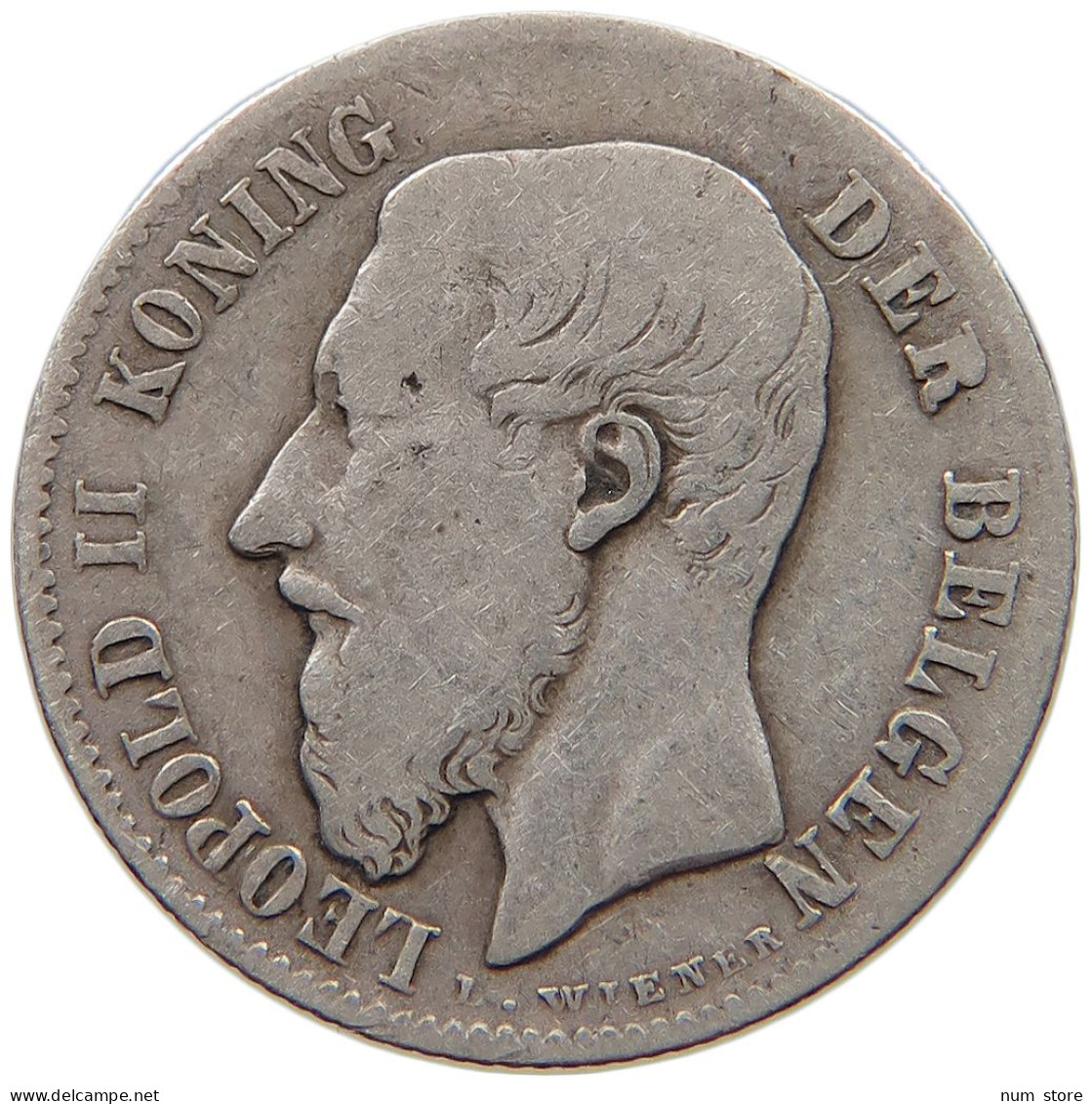 BELGIUM 50 CENTIMES 1886 Leopold II. 1865-1909 #c052 0223 - 50 Centimes