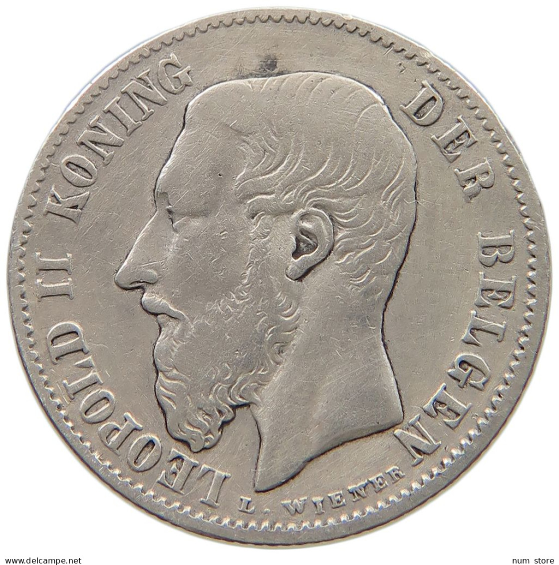 BELGIUM 50 CENTIMES 1886 Leopold II. 1865-1909 #a044 0255 - 50 Centimes