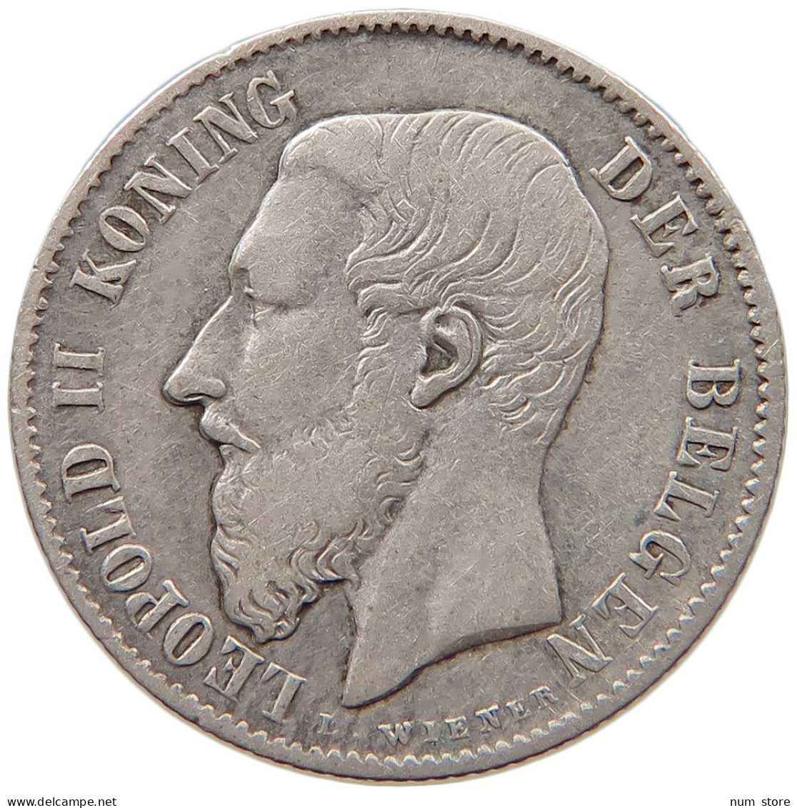 BELGIUM 50 CENTIMES 1886 Leopold II. 1865-1909 #s027 0315 - 50 Centimes