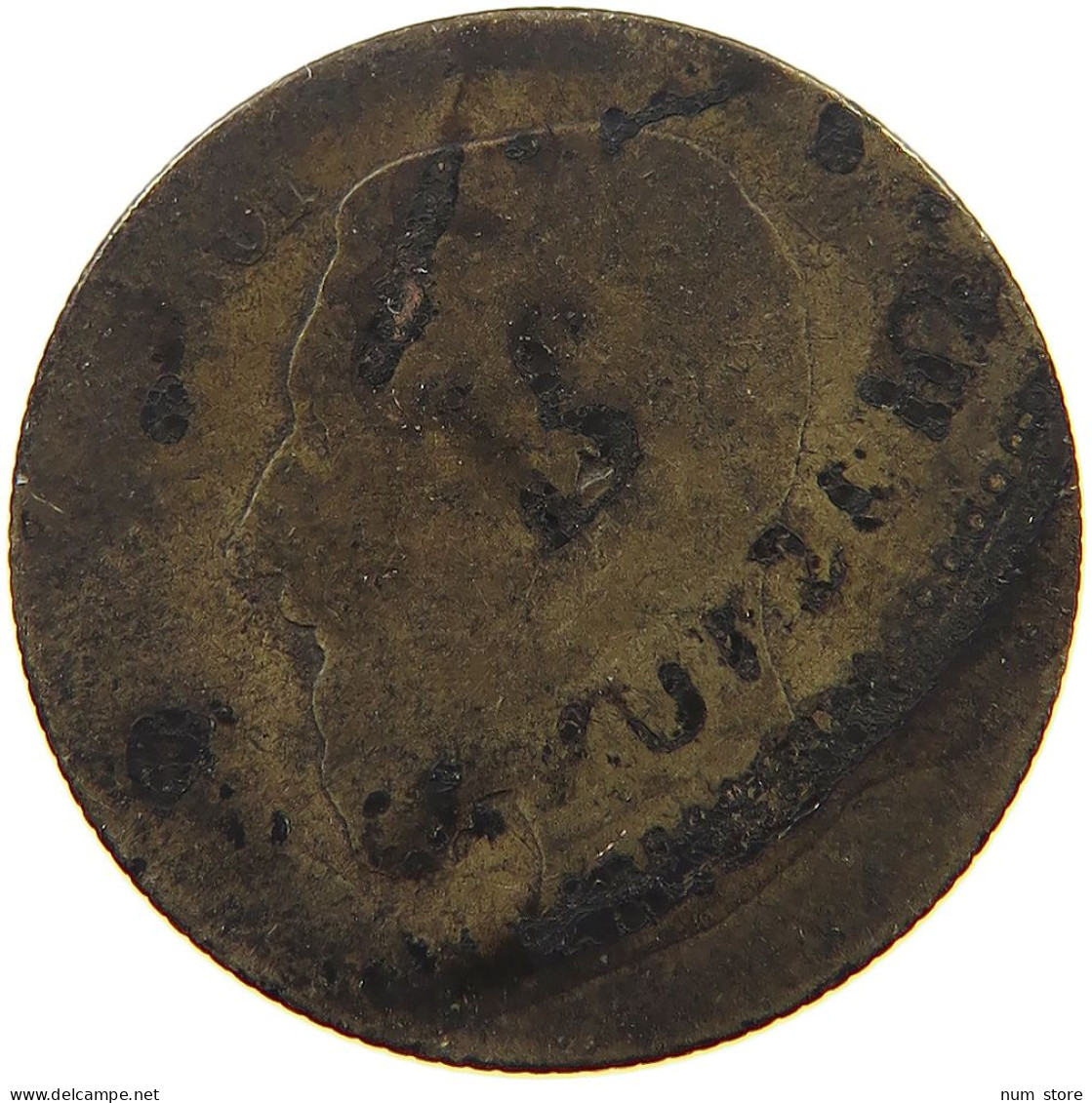 BELGIUM 50 CENTIMES  OVERSTRUCK #a036 0659 - Sonstige & Ohne Zuordnung