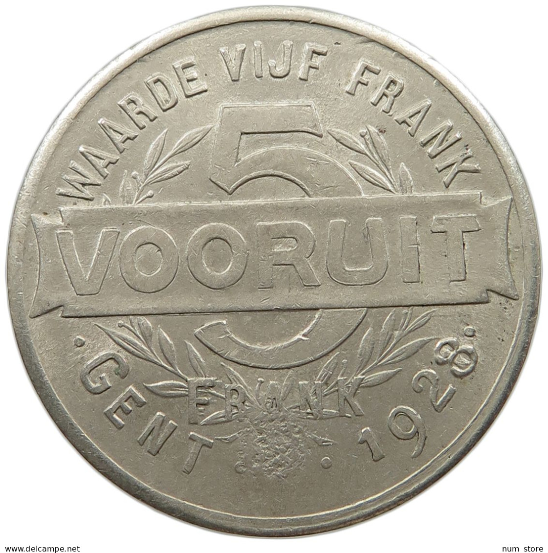 BELGIUM 5 VOORUIT 1928 BREAD TOKEN #alb059 0211 - Ohne Zuordnung