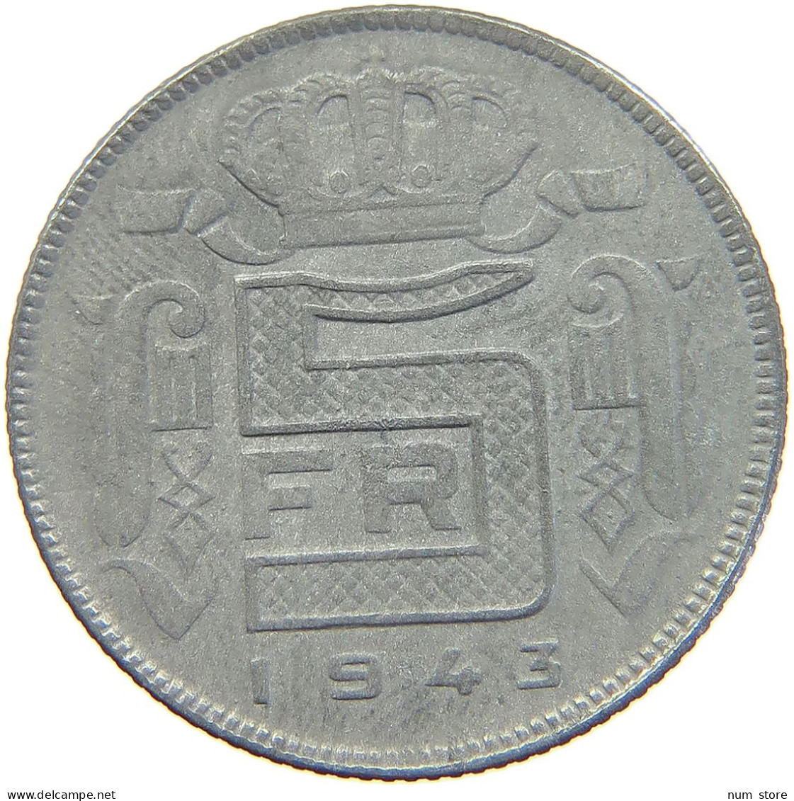 BELGIUM 5 FRANCS 1943 LEOPOLD III. (1934-1951) #c058 0353 - 5 Francs