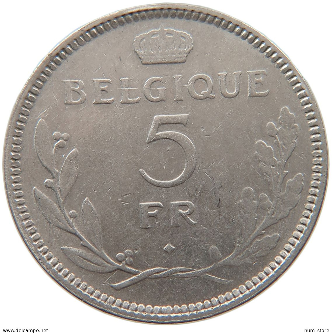 BELGIUM 5 FRANCS 1937 LEOPOLD III. (1934-1951) #s019 0041 - 5 Francs