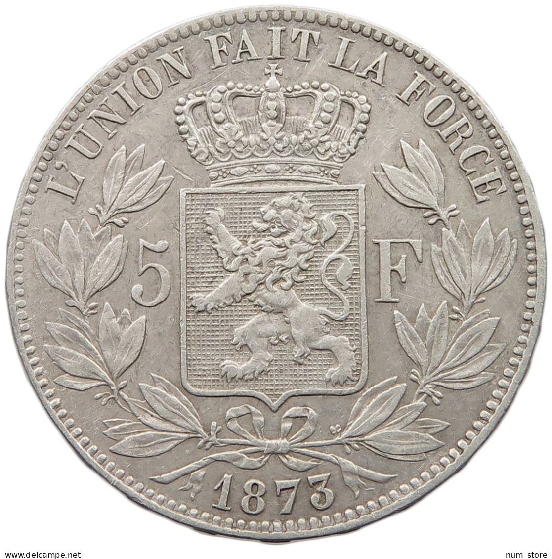 BELGIUM 5 FRANCS 1873  #t002 0043 - 5 Francs