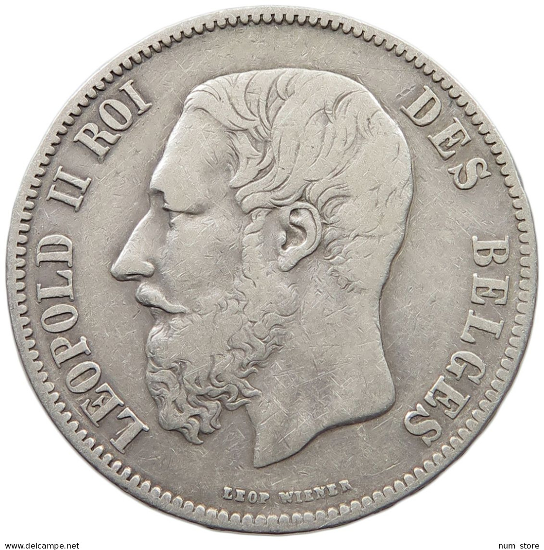 BELGIUM 5 FRANCS 1869  #t002 0047 - 5 Francs