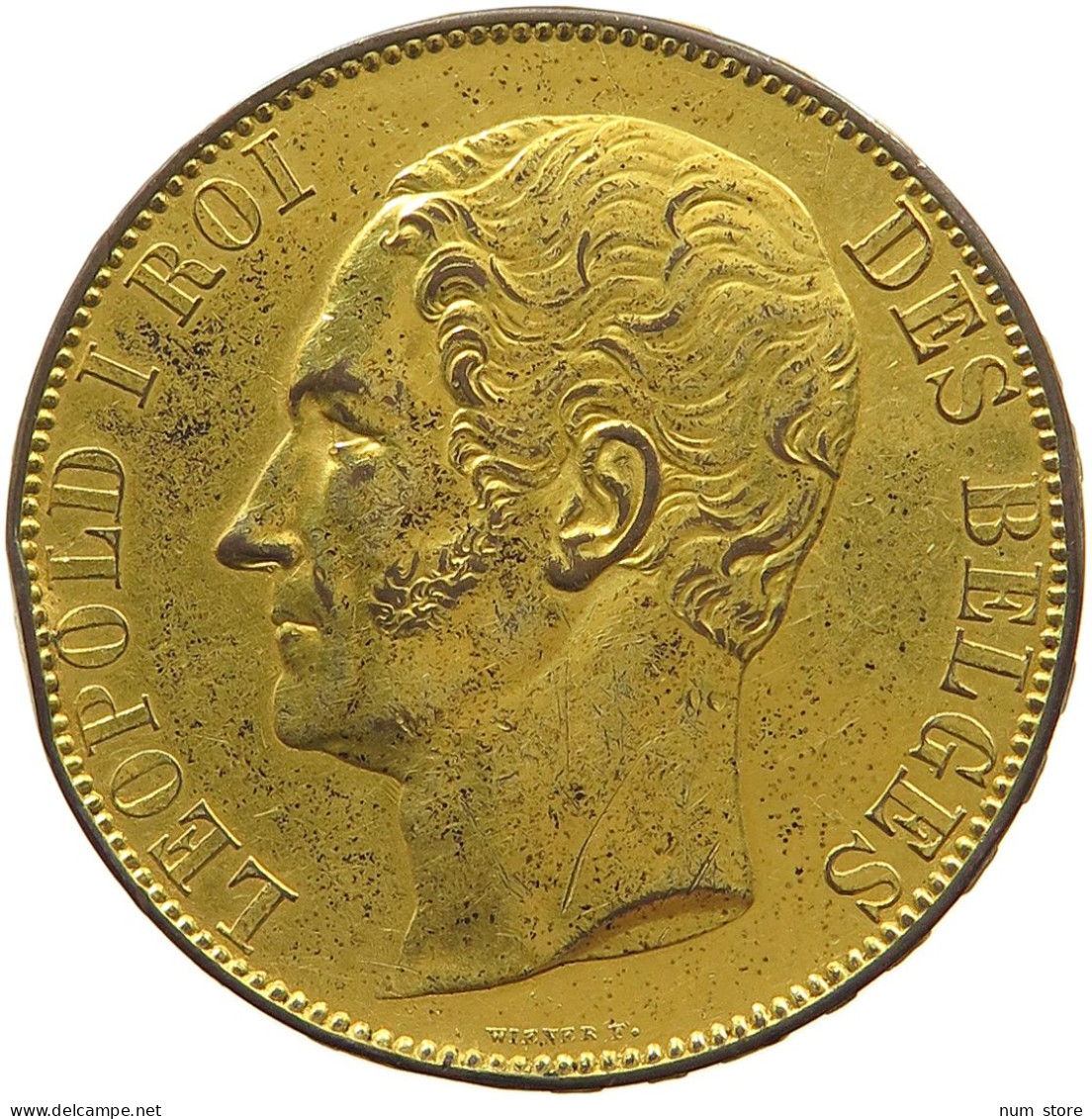 BELGIUM 5 FRANCS 1847 5 FRANCS 1847 PATTERN GOLD PLATED COOPER #t081 0057 - 5 Francs