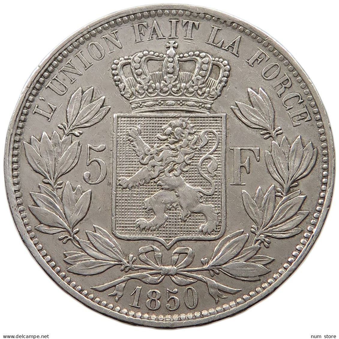 BELGIUM 5 FRANCS 1850  #t061 0015 - 5 Francs