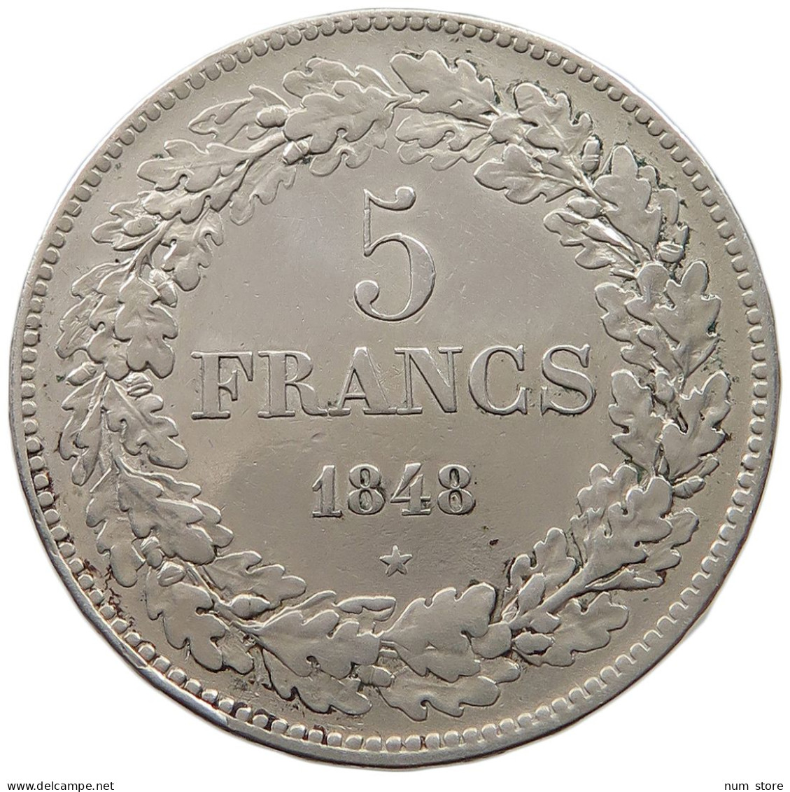 BELGIUM 5 FRANCS 1848  #t061 0013 - 5 Frank