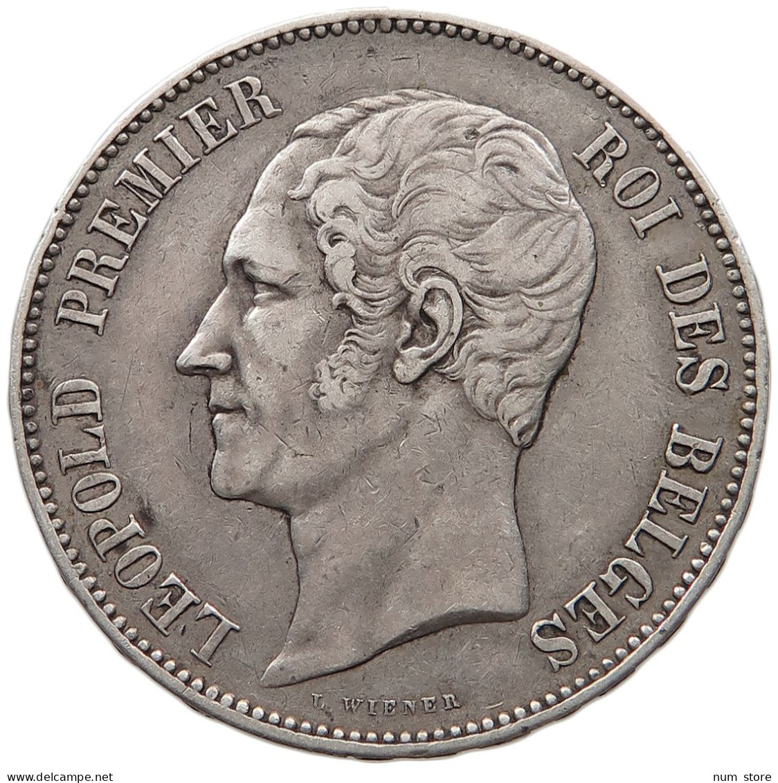 BELGIUM 5 FRANCS 1853 Leopold I. (1831-1865) #t159 0179 - 5 Francs