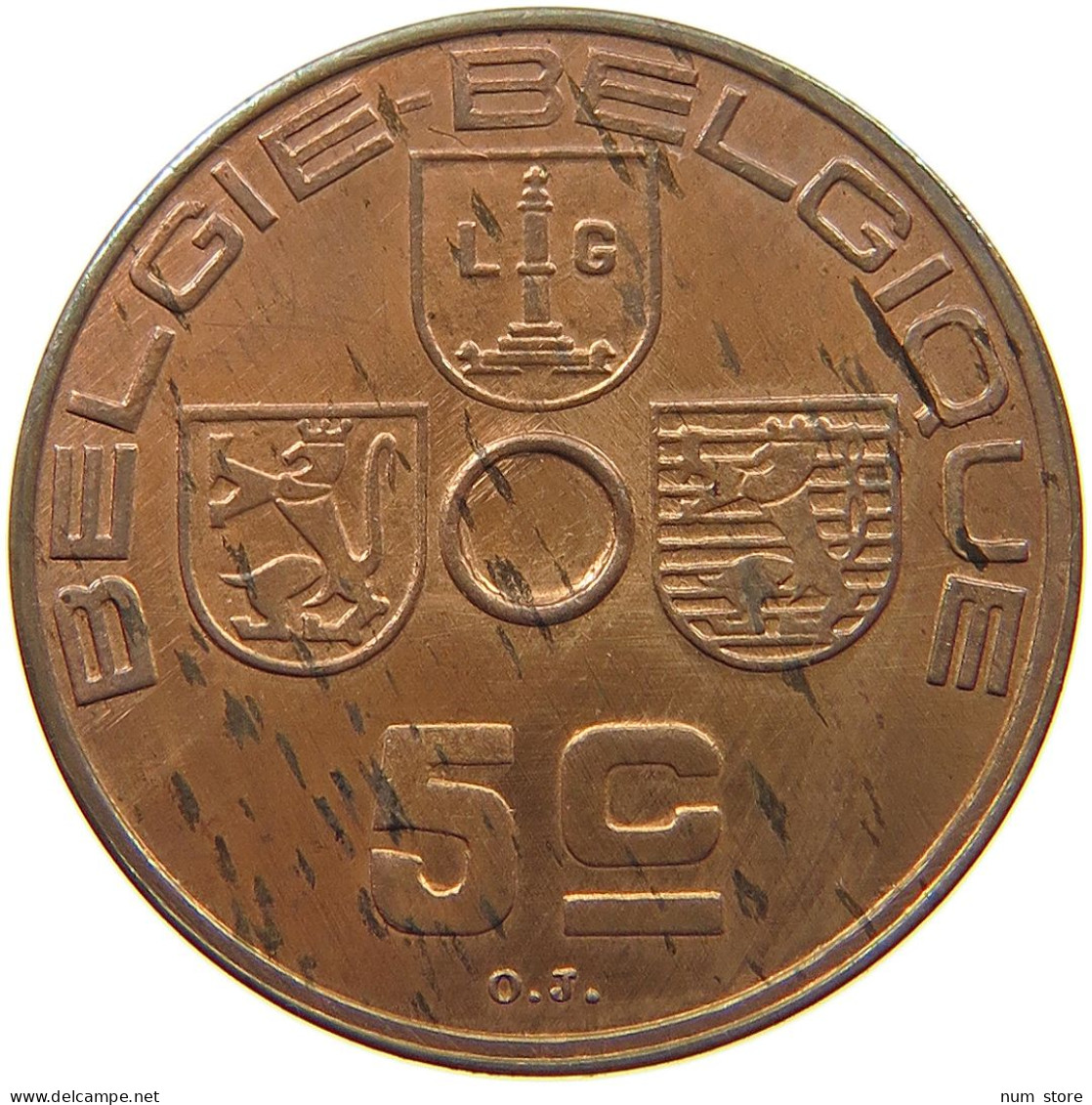 BELGIUM 5 CENTIMES 1939 BELGIUM 5 CENTIMES 1939 COPPER PATTERN VERY RARE #t081 0075 - 5 Centesimi