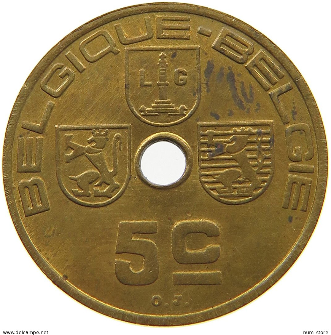 BELGIUM 5 CENTIMES 1938 BELGIUM 5 CENTIMES 1938 PATTERN VERY RARE DUPR.2628 #t081 0079 - 5 Cents
