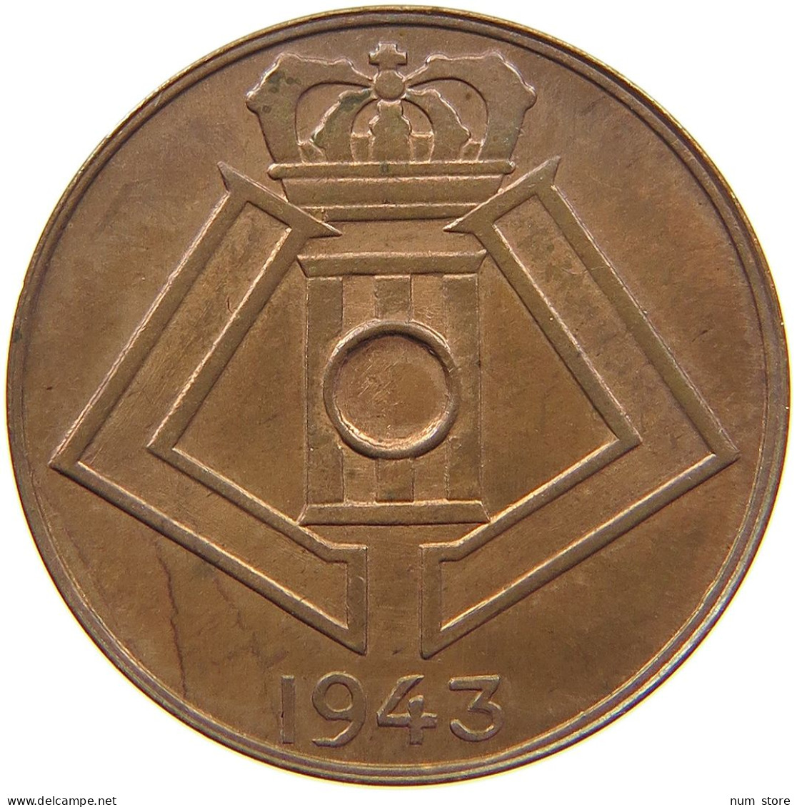 BELGIUM 5 CENTIMES 1943 BELGIUM 5 CENTIMES 1943 PATTERN COPPER VERY RARE #t081 0083 - 5 Cent