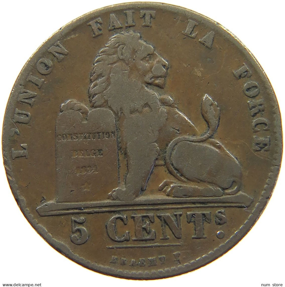 BELGIUM 5 CENTIMES 1857 Leopold I. (1831-1865) #c021 0573 - 5 Cents