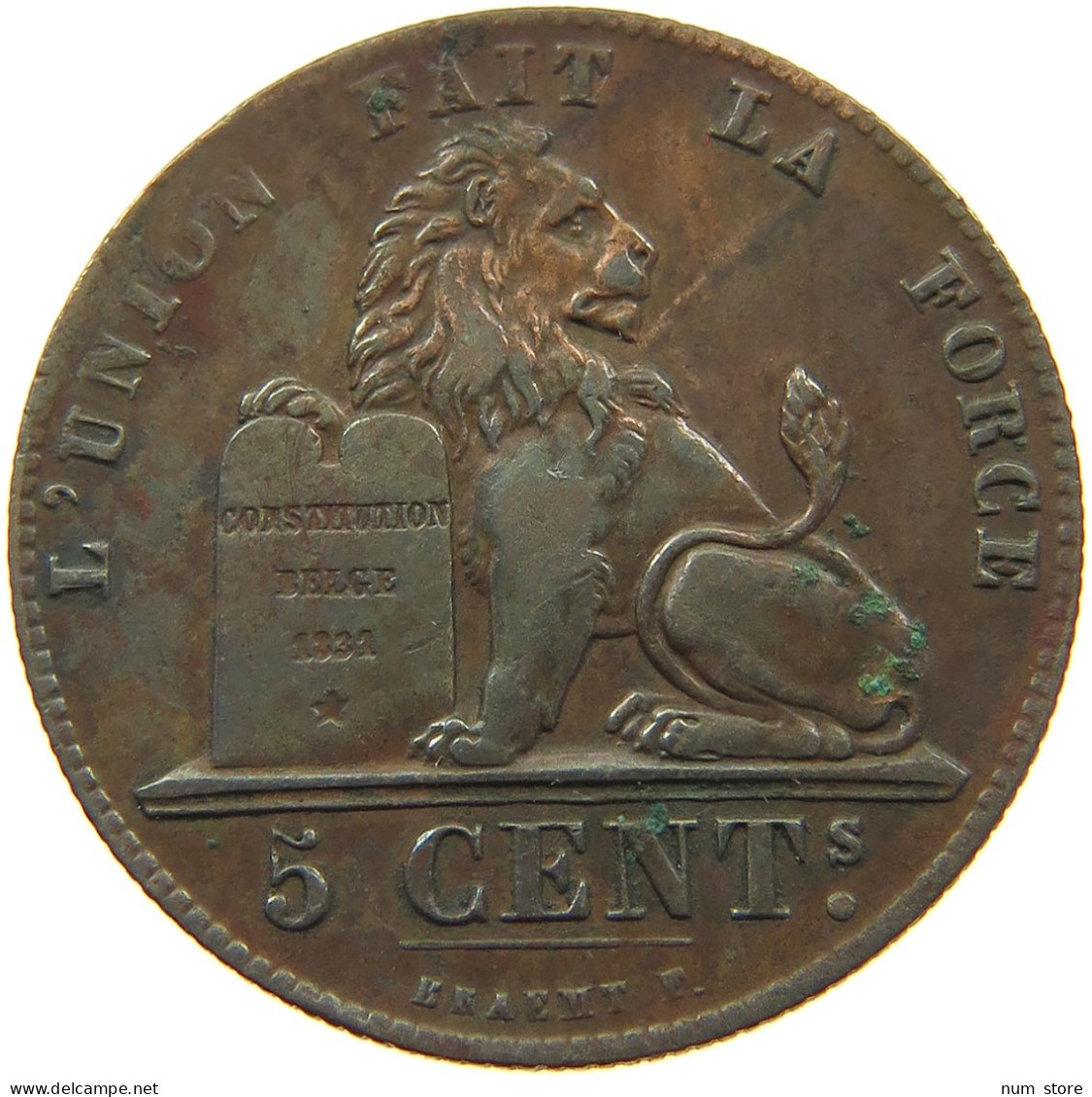 BELGIUM 5 CENTIMES 1857  #t132 0649 - 5 Centimes