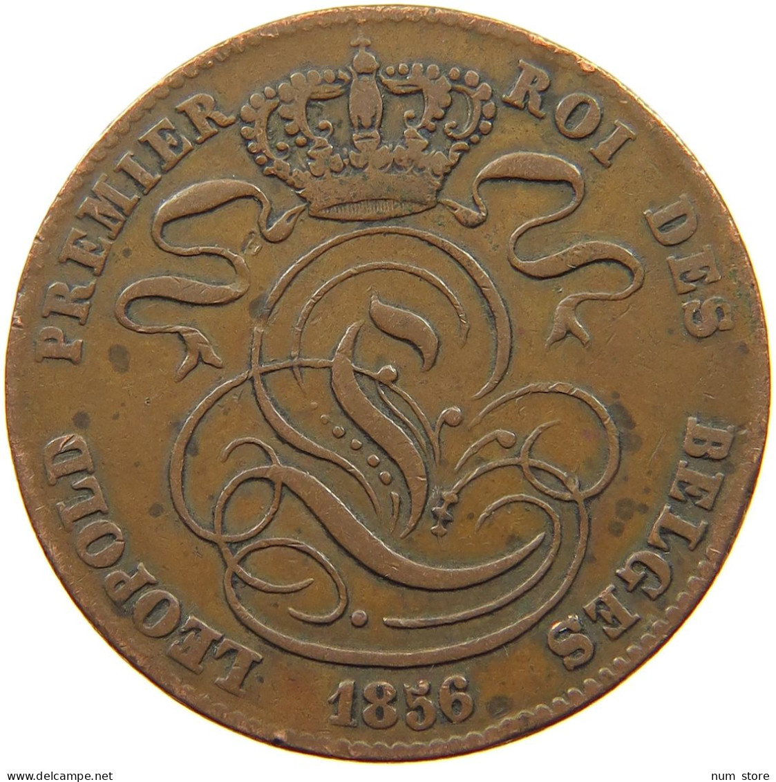 BELGIUM 5 CENTIMES 1856 Leopold I. (1831-1865) #s046 0379 - 5 Cents