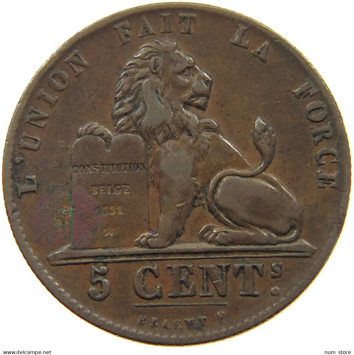 BELGIUM 5 CENTIMES 1856  #t132 0573 - 5 Centimes