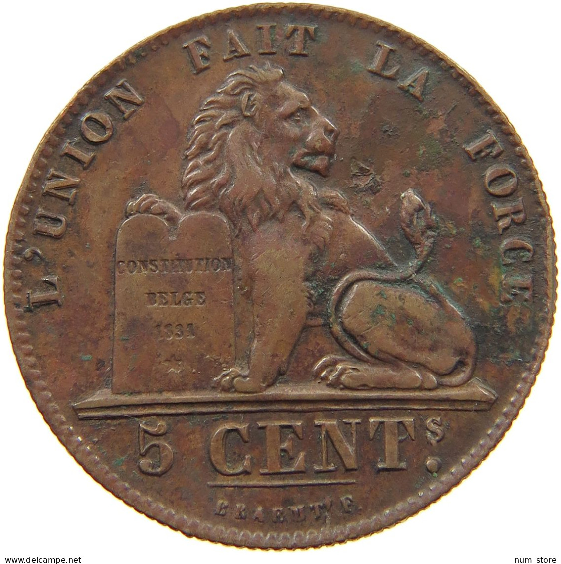 BELGIUM 5 CENTIMES 1856  #t132 0607 - 5 Centimes