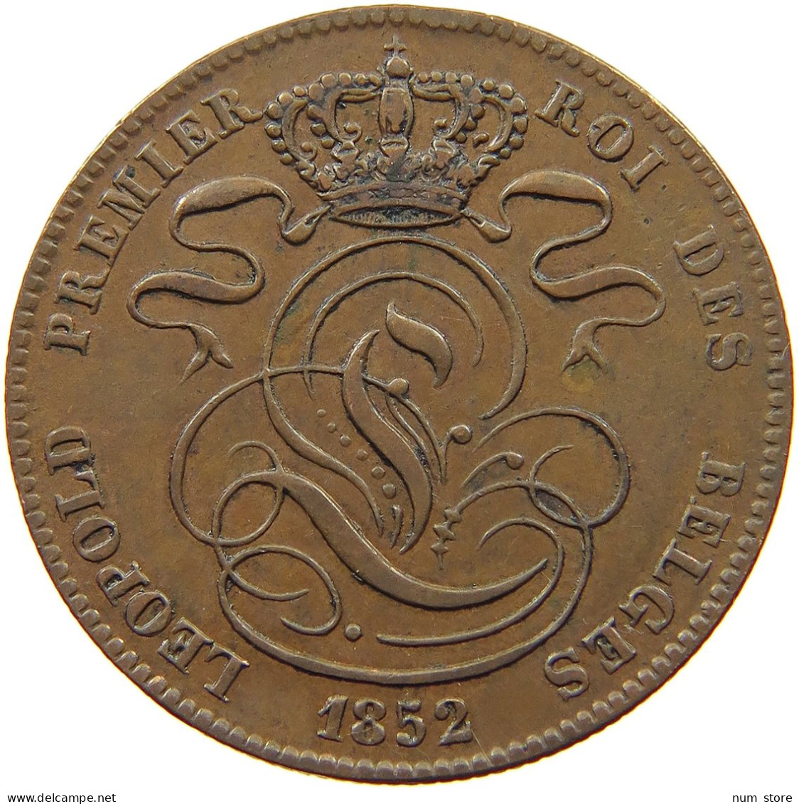 BELGIUM 5 CENTIMES 1852  #t091 0219 - 5 Cents