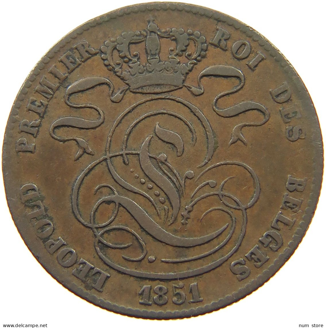 BELGIUM 5 CENTIMES 1851  #t132 0617 - 5 Cents