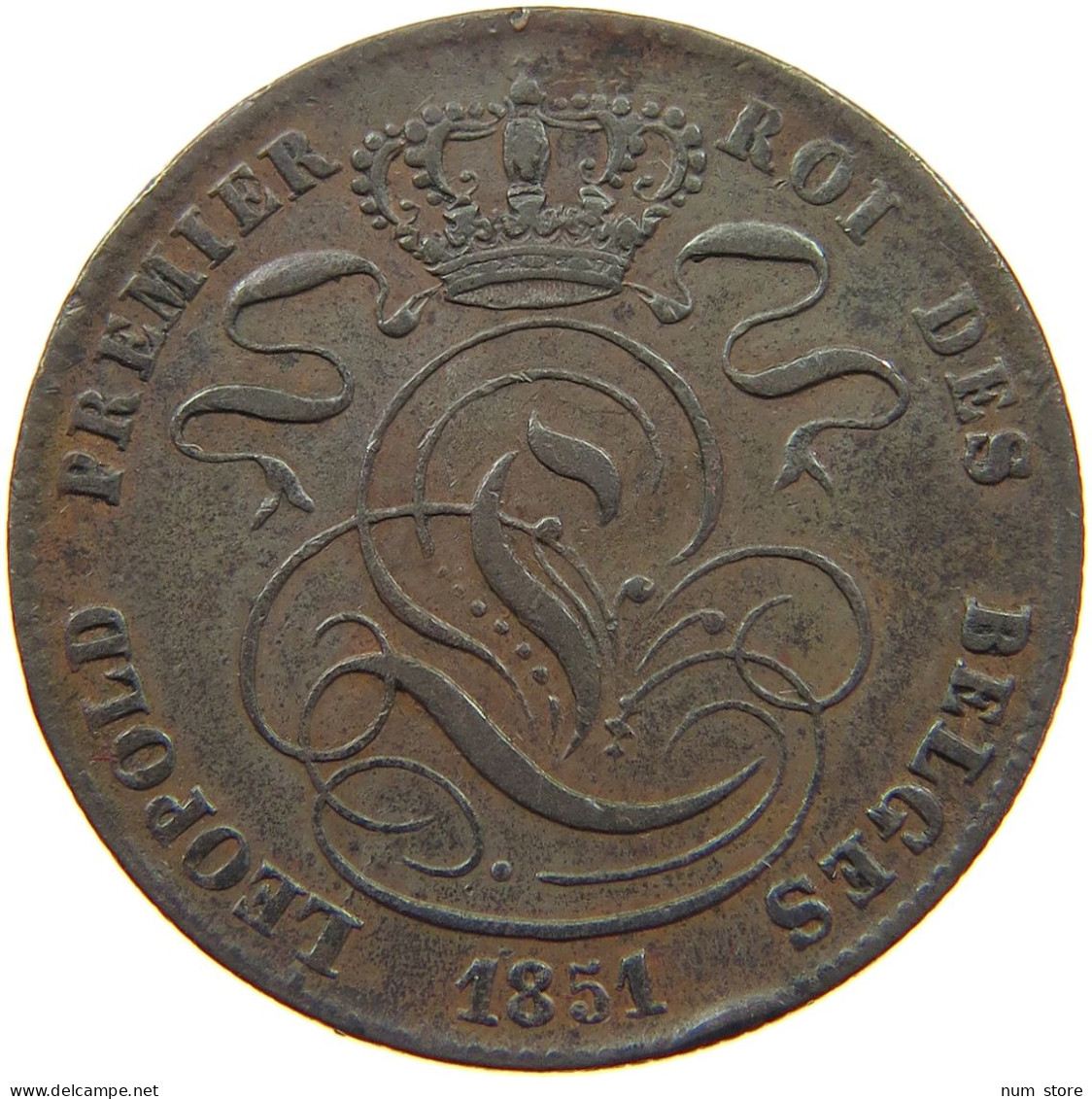 BELGIUM 5 CENTIMES 1851  #t132 0599 - 5 Cents
