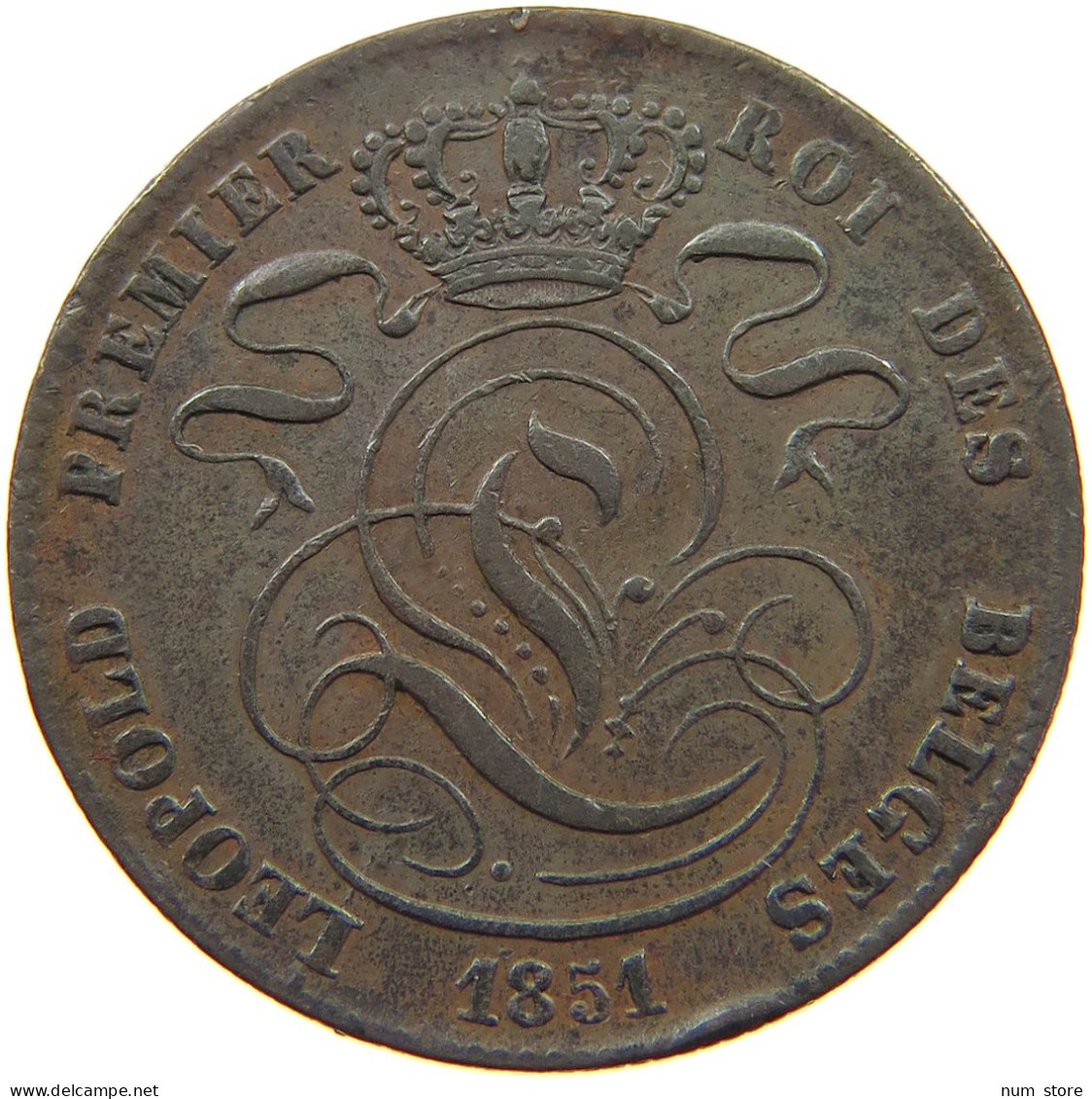 BELGIUM 5 CENTIMES 1851  #t132 0599 - 5 Cent