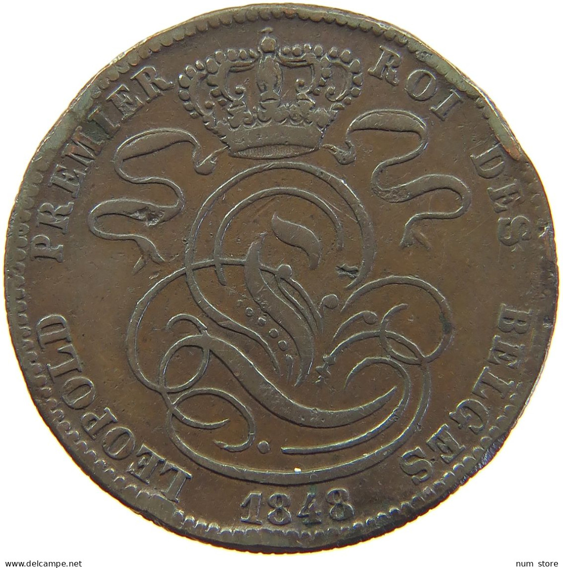 BELGIUM 5 CENTIMES 1848 Leopold I. (1831-1865) #s004 0167 - 5 Centimes