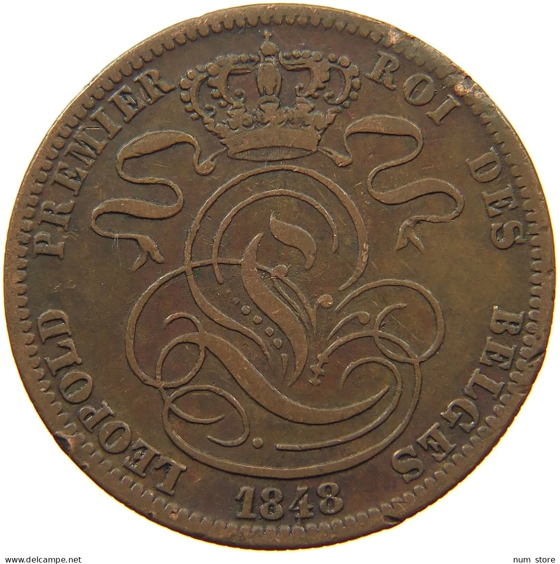 BELGIUM 5 CENTIMES 1848 Leopold I. (1831-1865) #s077 0207 - 5 Centimes