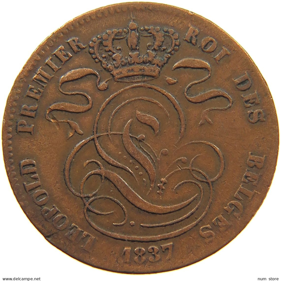 BELGIUM 5 CENTIMES 1837 Leopold I. (1831-1865) #c029 0027 - 5 Cents