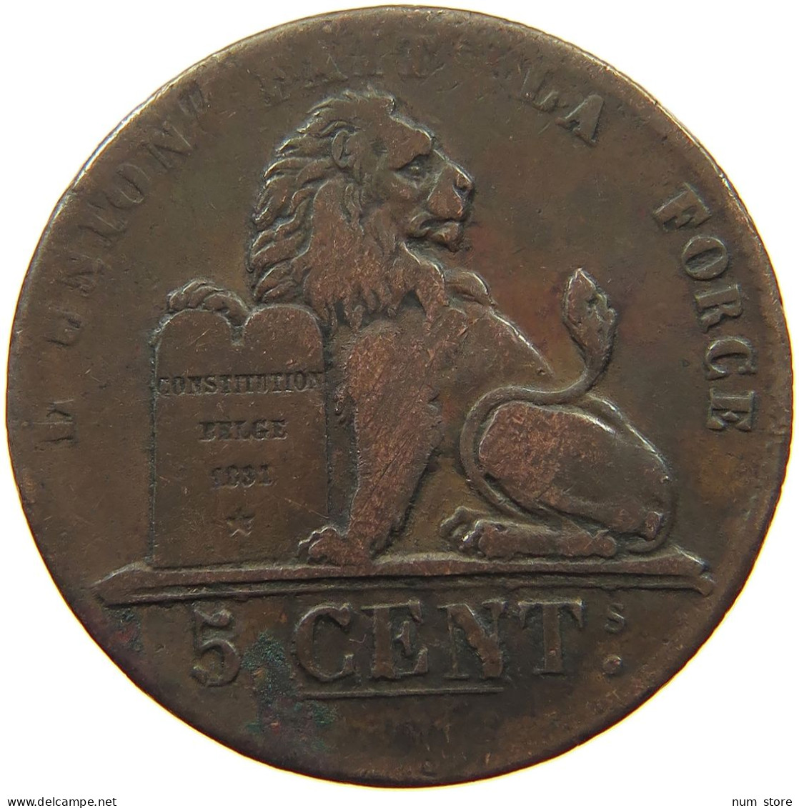 BELGIUM 5 CENTIMES 1837 Leopold I. (1831-1865) #s077 0209 - 5 Centimes